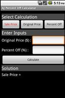 AJ Percent Off Calculator Plakat