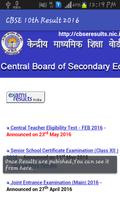 CBSE SSLC 10th Results 2016 poster