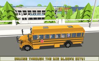M. Blocky école Bus Simulator 2018 Affiche