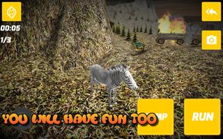 Poster 3D Wild Zebra