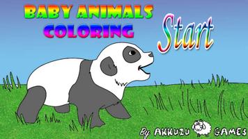 Animaux bébé jeu de coloriage Affiche