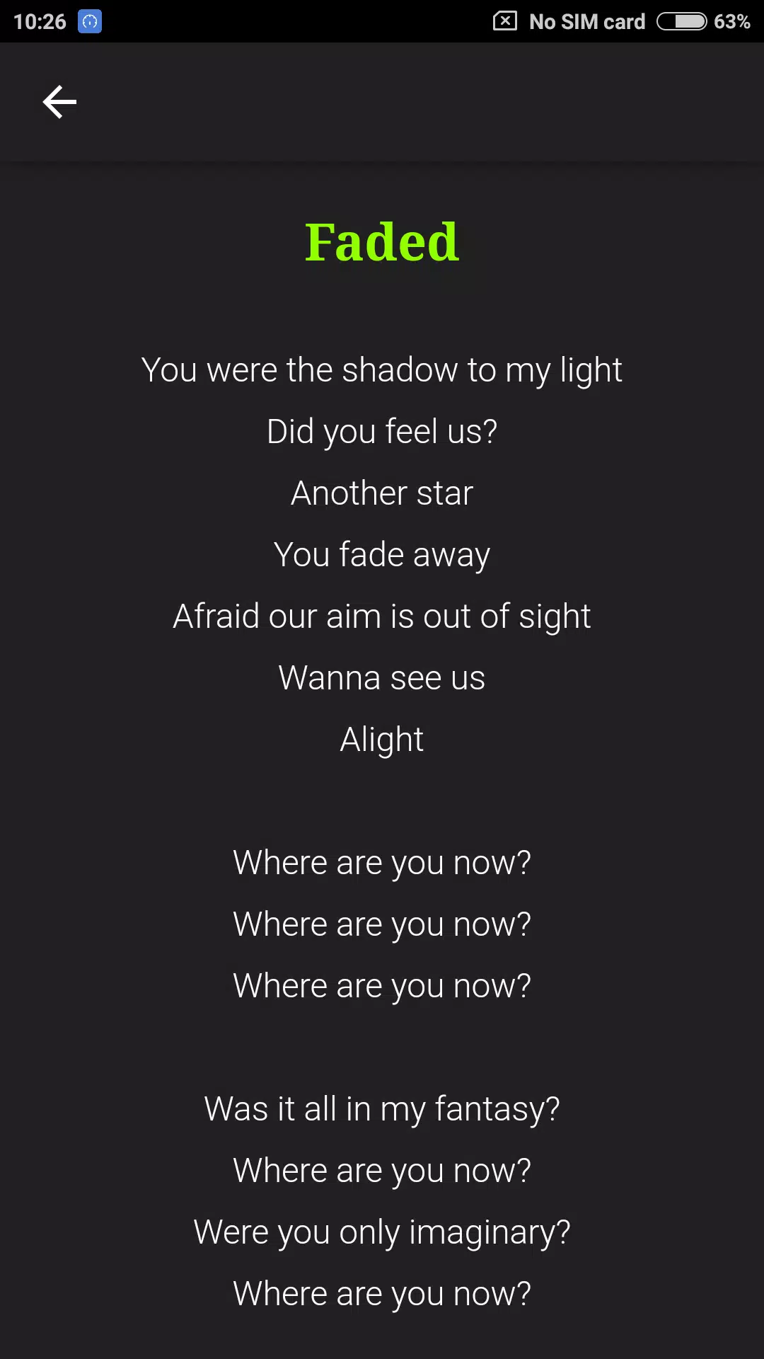 Faded - Alan Walker  Where are you now, Lyrics, Song lyrics