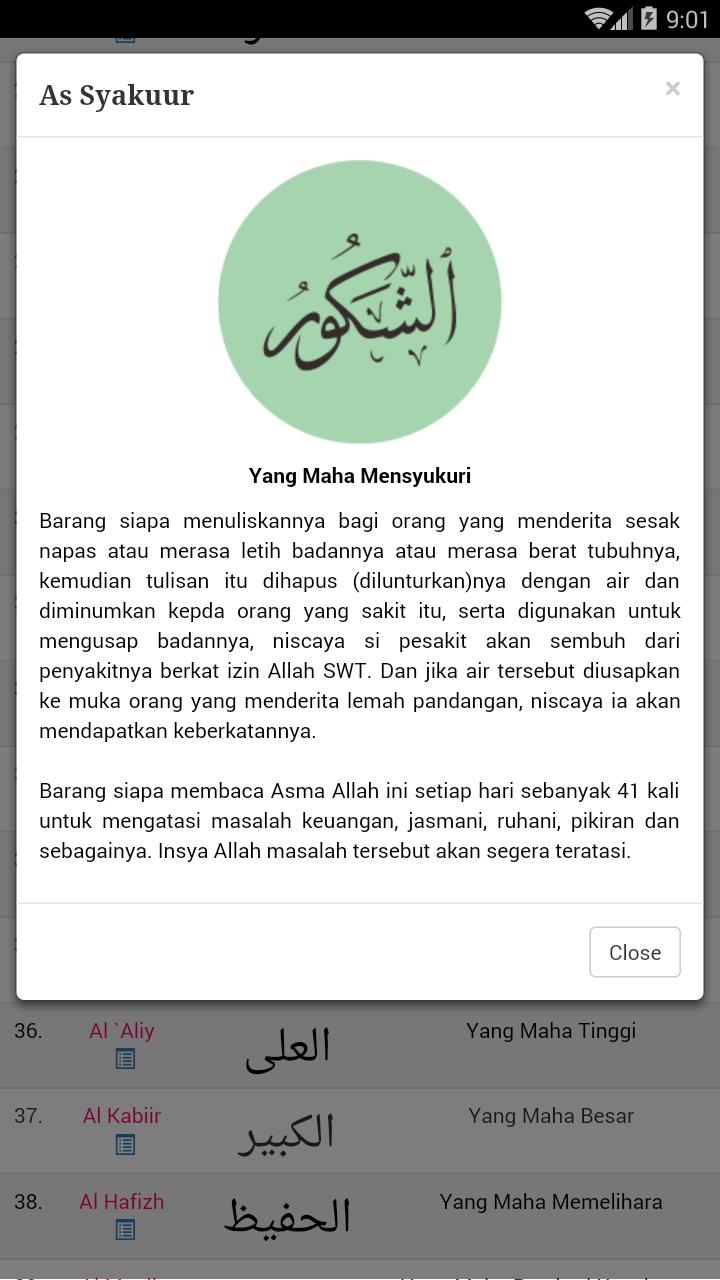  Asmaul  Husna  Arti  dan Khasiatnya for Android APK Download