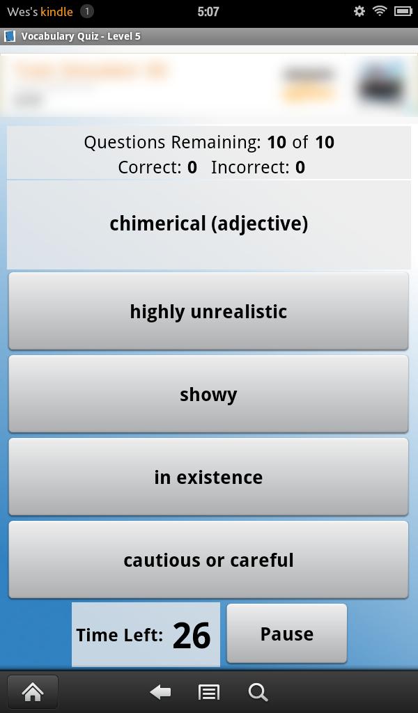 Vocabulary level