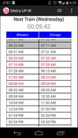 Schedule for Metra UP-W capture d'écran 2