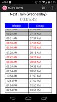 Schedule for Metra UP-W screenshot 2