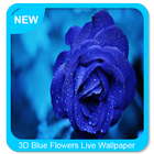 3D Blue Flowers Live Wallpaper أيقونة