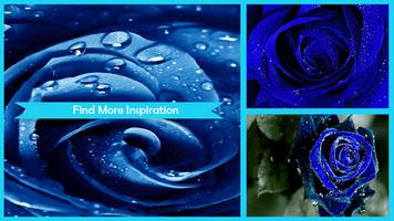 3D Blue Flowers Live Wallpaper Affiche