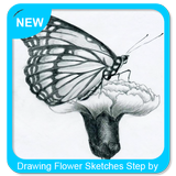 آیکون‌ Drawing Flower Sketches Step by Step