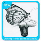 ikon Menggambar Sketsa Bunga Langkah demi Langkah