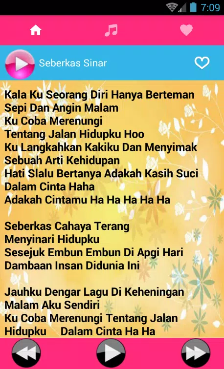 Lirik Lagu Seberkas Sinar