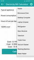 برنامه‌نما Electricity cost calculator عکس از صفحه