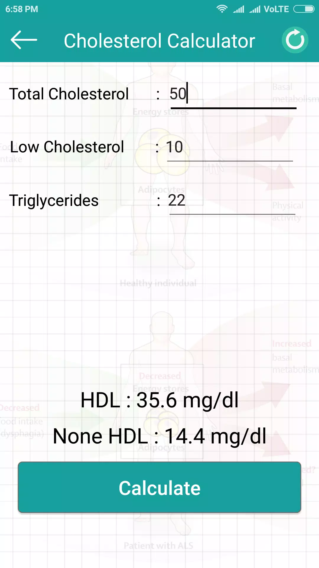 Descarga de APK de HDL cholesterol calculation para Android