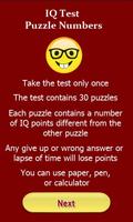 IQ Test puzzle numbers Affiche