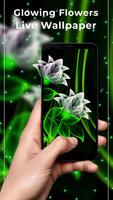 Glowing Flowers Free Live Wallpapers Affiche