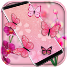 Pink Butterfly Free live wallpaper simgesi