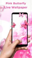 Pink Butterfly Free live wallpaper Affiche