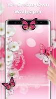 Pink Butterfly Free live wallpaper Ekran Görüntüsü 1