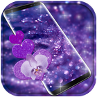 Purple glitter Free live wallpaper أيقونة