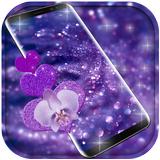 Purple glitter Free live wallpaper icône