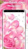 Rose Pink Water Drops Free live wallpaper スクリーンショット 1