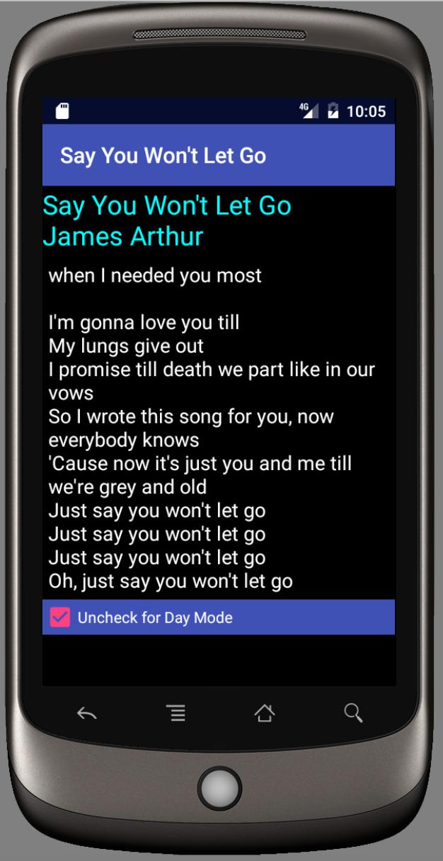 Say You Won't Let Go - James Arthur Songs & Lyrics APK برای دانلود اندروید