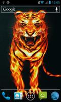 Свирепый тигр живые обои постер