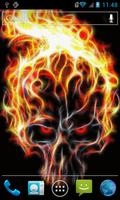 Fiery skull live wallpaper پوسٹر