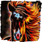 Flaring horse live paper icon