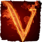 Fiery letter V live wallpaper ikona