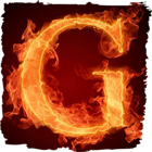 Fiery letter G live wallpaper icône