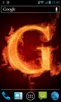 Fiery letter G live wallpaper পোস্টার