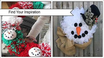 Adorable Snowman Wreath Affiche