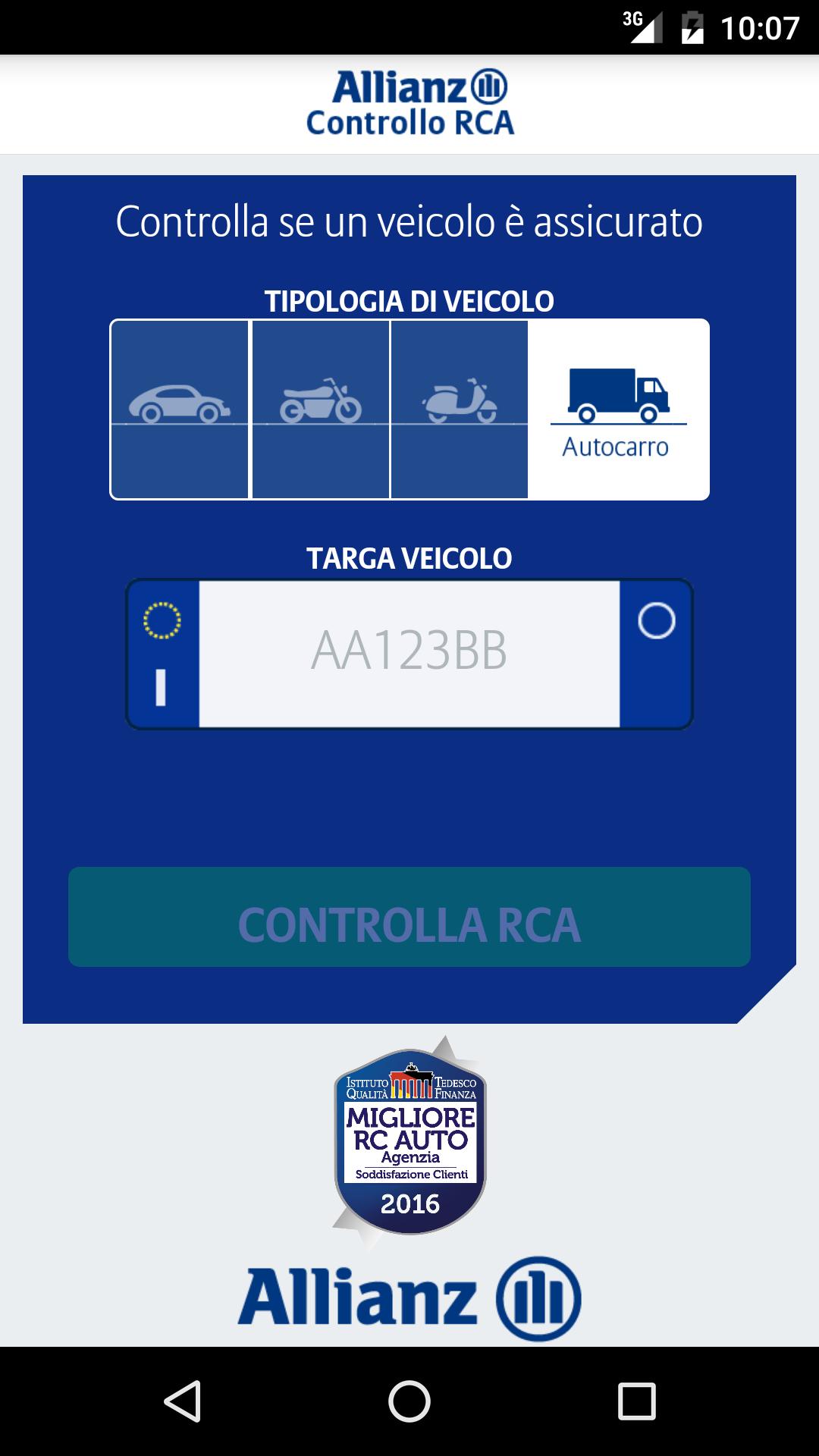 SCARICARE APP ALLIANZ CONTROLLO RCA
