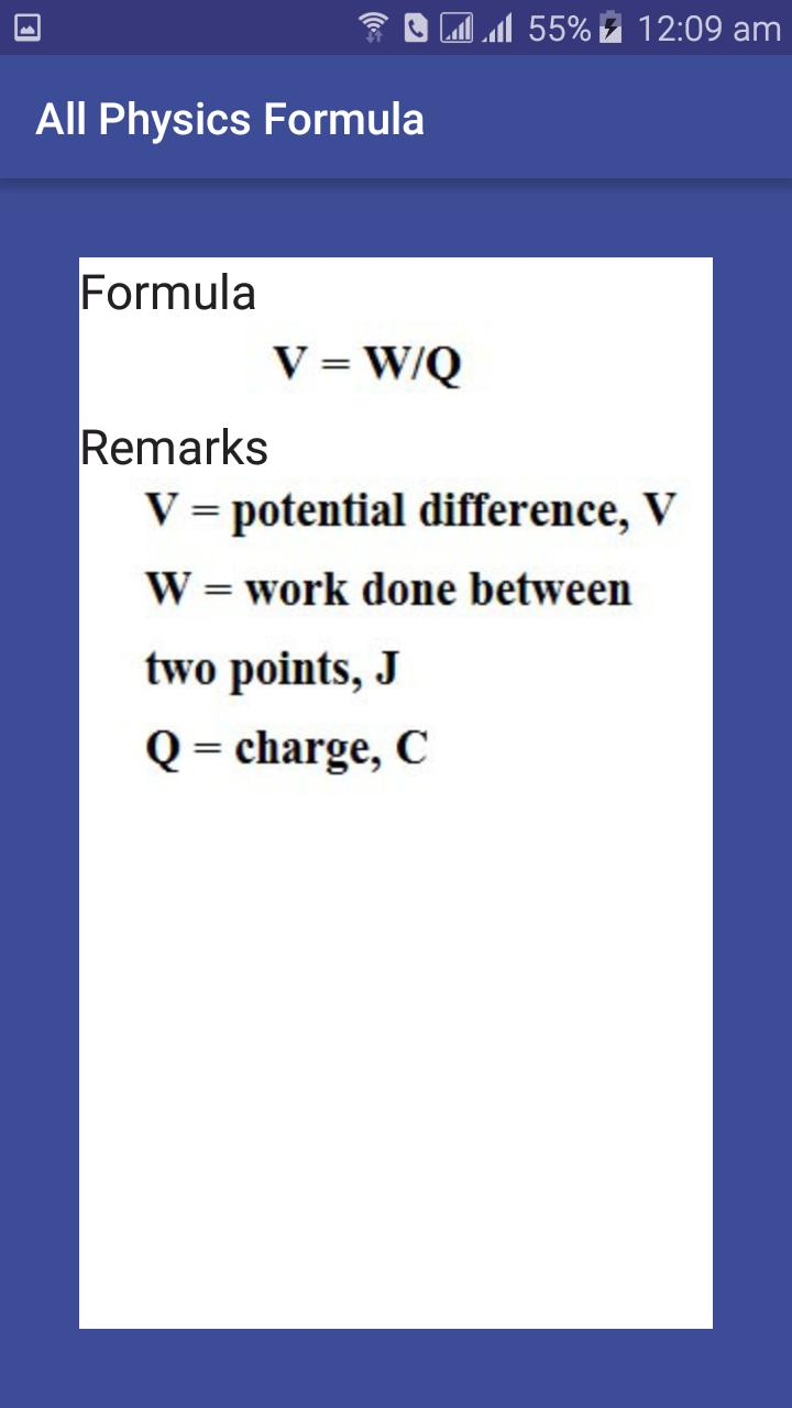 All physics Formulas. V= Formula physics. Work Formula physics. EMF physics Formula.