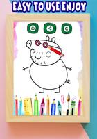 Poster How to color Peppa Pig coloring  book for adult