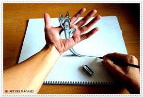 3D Art Drawing - Awesome постер