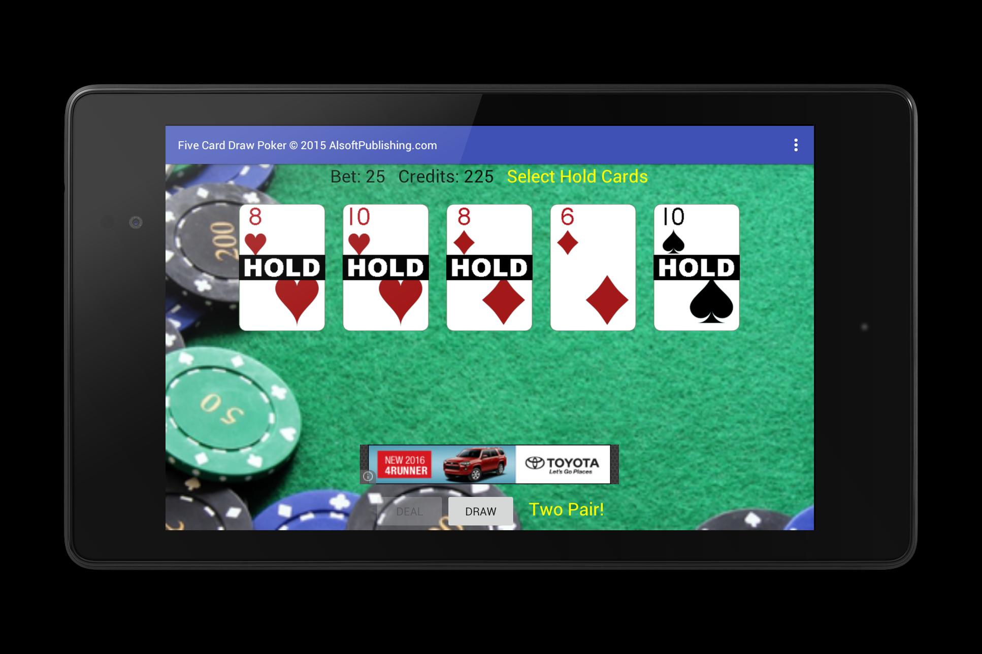 five card draw poker app