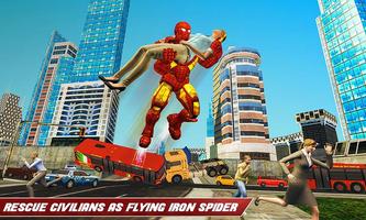 Iron Spider Hero Robot Superhero Flying Robot Game Affiche
