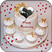 Name Photo On Anniversary Cake