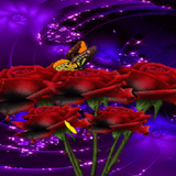 Red Roses Butterfly LWP ikon