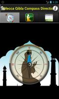 Mecca Qibla Compass Direction الملصق