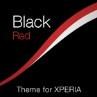Black - Red Theme for Xperia icône