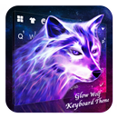 Glowing Wolf Keyboard Theme with Emoji APK