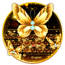 Golden Butterfly Keyboard Theme APK