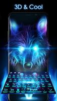 Neon Wolf Keyboard Theme captura de pantalla 1