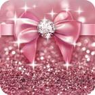 Pink Bowknot Glitter Keyboard Theme icono