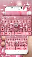 Pink Bowknot Glitter Keyboard Theme تصوير الشاشة 2