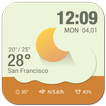 current weather&digital clock