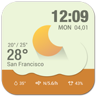 current weather&digital clock icon